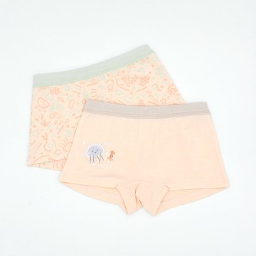 minihope沉靜海洋女童四角褲(2件組D)