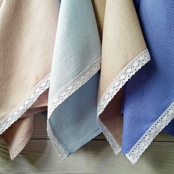 茶巾 4 條裝、廚房華夫格毛巾、麻毛巾禮品、有機毛巾套裝、茶巾