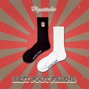 【逢甲 FUZZY】Best Foot Friend Hyottoko 火男 BFF 襪子 黑色 白色 BF24009