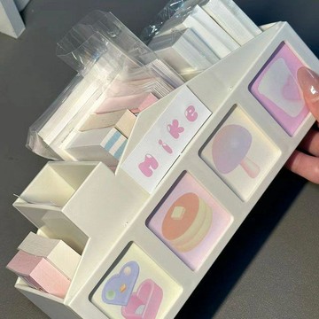 ins風桌面收納✨小紅書同款咕卡便籤收納盒學生桌面多功能手賬文具整理分格盒