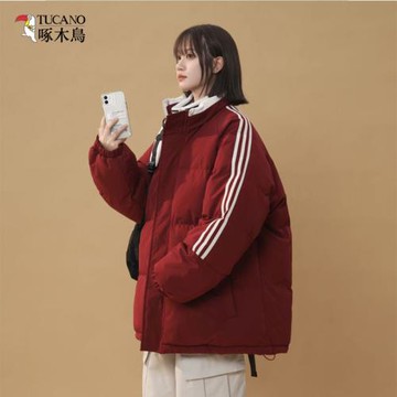 啄木鳥羽絨棉衣面包服冬季外套女學生寬松大碼加厚保暖立領棉服潮