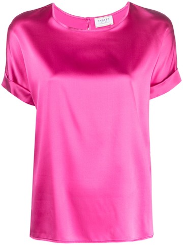 Wild Cashmere - short-sleeve silk blouse - women - Silk/Elastane - 44 - Pink