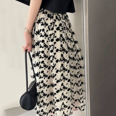 スカート レディース ボトムス 春夏 プリーツ 花柄スカート カジュアル ロング丈スカート 通勤 Ol ゆったり 通販 Lineポイント最大get Lineショッピング