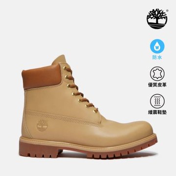 Timberland官方旗艦 男款淺米色精萃皮革Timberland R Premium防水6吋靴|A2P6WEN2