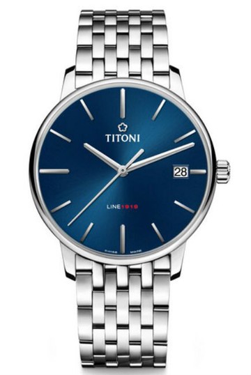 TITONI 瑞士梅花錶 83919S-612 LINE1919 T10 經典紀念機械腕錶/藍面 40mm｜樂天領券現折★全館特惠中★指定刷卡回饋10%