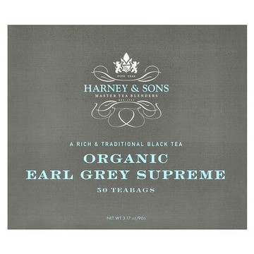Harney & Sons, 紅茶，優質有機格雷伯爵茶，50 茶包，3.17 盎司（90 克）