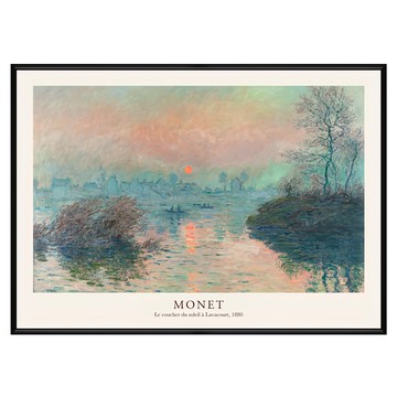 菠蘿選畫所 莫內 拉瓦庫爾的夕陽 AVAR3428B  40 x 30cm  黑色