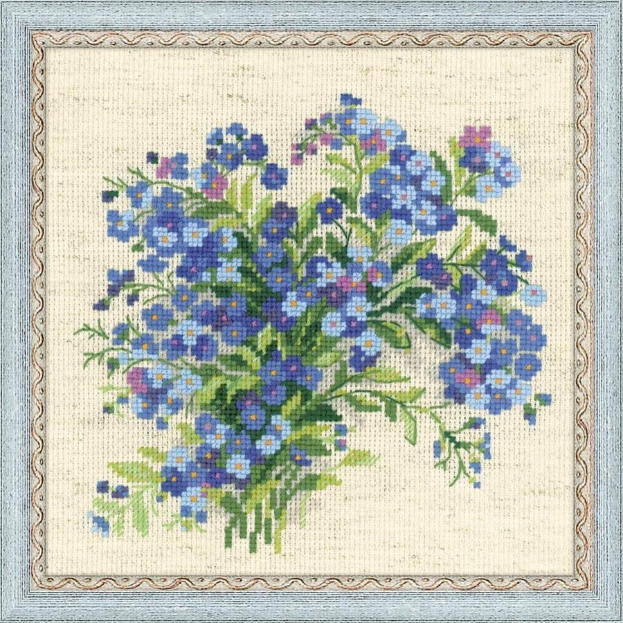 RIOLISクロスステッチ刺繍キット No.1496"Forget Me Nots" (忘れな草 勿忘草 ワスレナグサ) 