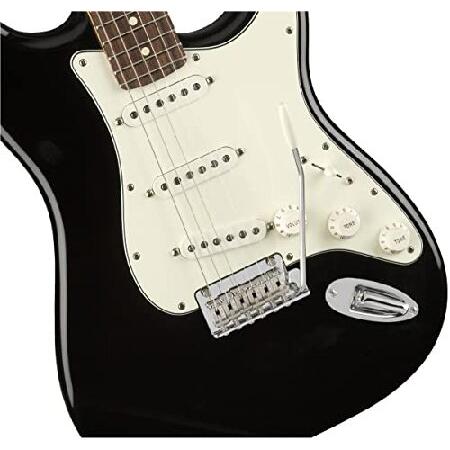 Fender Player Stratocaster(R) Black Bundle w Premium Tweed Case, Cable, Tuner, Strap, Strings, Picks, and Austin Bazaar Guitar Essentials DVD