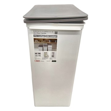 like-it PUSH OPEN TRASH BIN 掀蓋式高版垃圾桶 1520g 25L 1個  35 x 23 x 46.5cm  白色