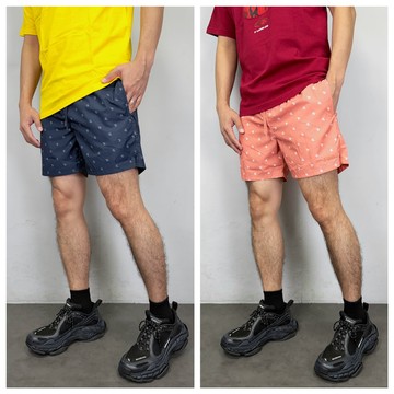【New START精品服飾-員林】現貨 Calvin Klein 滿版小字母 膝上 海灘褲 短褲