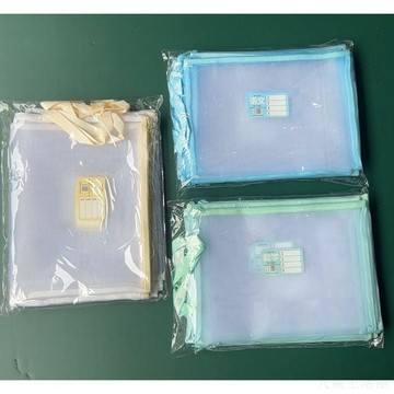 🍭臺灣出貨🍭批發學生科目分類大容量單層試卷文件袋網紗拉鍊作業收納袋手提袋