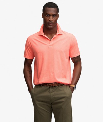Superdry Men's Essential Jersey Polo Shirt Orange Size: Xxl