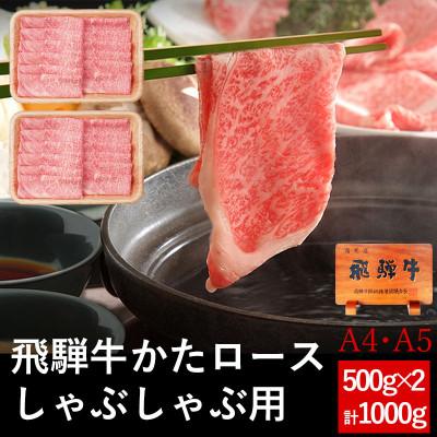 ふるさと納税 可児市 飛騨牛 肩ロース肉 しゃぶしゃぶ用 1kg (500g×2パック)