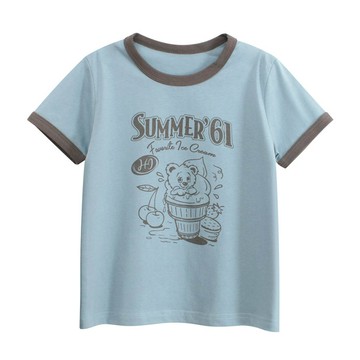 27home - 純棉短袖上衣-最愛霜淇淋-藍色