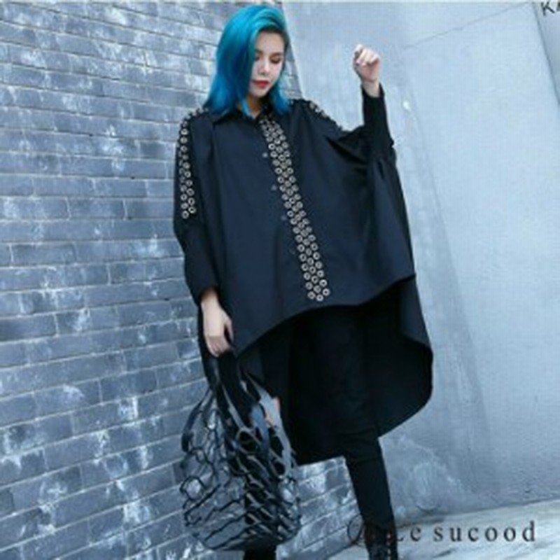 Le Sucood リングデザインワンピース アシンメトリー シャツ ロックテイスト モード系 ヴィジュアル系 ゴシック レディース ブラッ 通販 Lineポイント最大3 0 Get Lineショッピング
