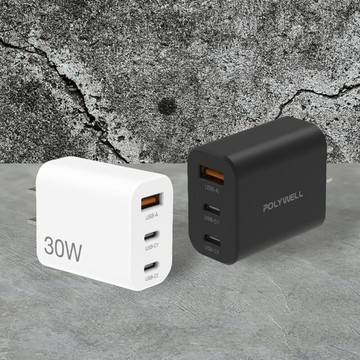 pd快充頭系列(三孔30w) 充電頭 雙口快充 充電器 快充充電頭 豆腐頭