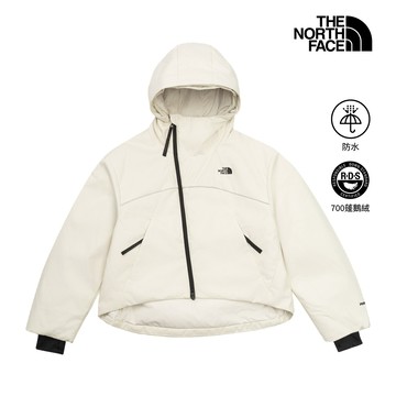 UE女款米白色DRYVENT防水短版羽絨外套｜8HWHQLI