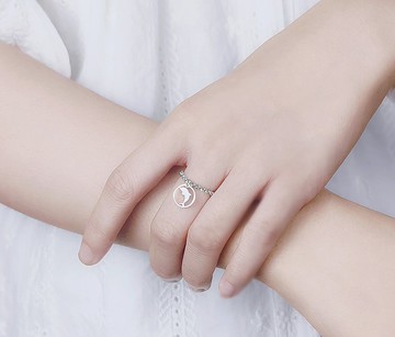 海豚兩用鏈戒 - 動物小印章系列-抗敏醫療鋼