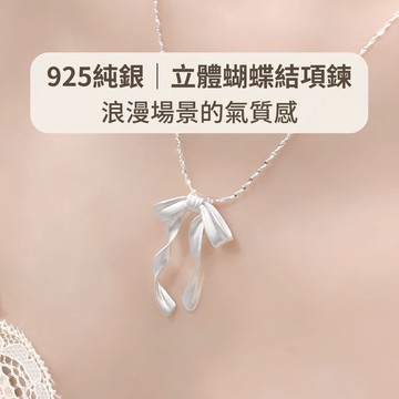 玩美飾集｜925純銀 項鍊 立體蝴蝶結項鍊 鎖骨鍊 純銀項鍊 項鍊女 鎖骨鏈 霧銀色 韓系 禮物 送女友 VN0220