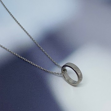 【Pinkoi 獨家販售】小圈一個性鈦金圈墜鍊 現貨