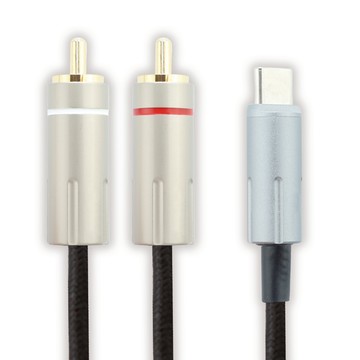 TypeC音頻線 【M264】Type-C 轉雙 RCA 純銅鍍銀 電腦手機接擴大機 音響 Type C to 2RCA