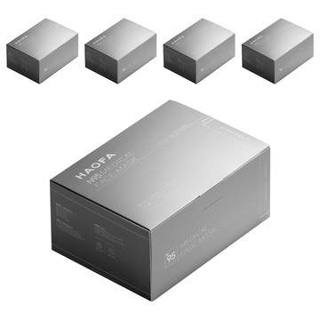 HAOFA N95立體醫療口罩 氣密型 M  5盒  湖草綠  30片