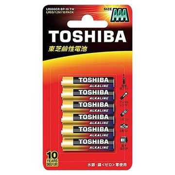 東芝TOSHIBA 4號鹼性電池/LR03GCR BP-10/10入/卡