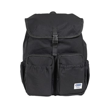 【OUTDOOR】慢活宣言翻蓋束口後背包-黑色 ODWO13ZUOABZ28BK