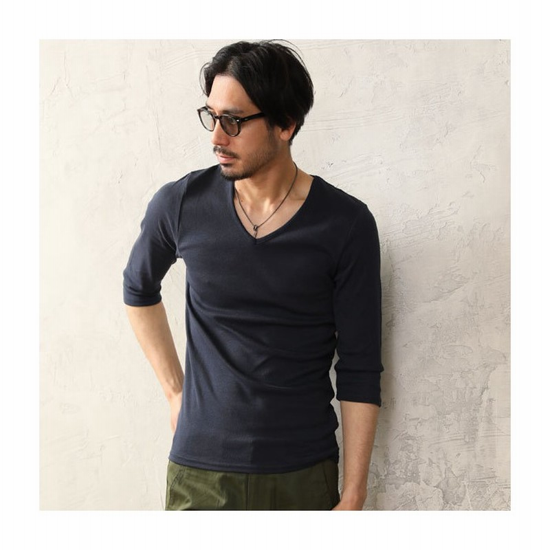 Maestoso 7分袖 長袖の無地フライスストレッチスリムtシャツ グレー Ll メンズ 通販 Lineポイント最大get Lineショッピング