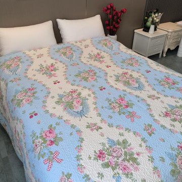 純棉斜紋床蓋榻榻米夏涼被絎縫墊夾棉床單不易皺AB面夏被雙面水洗