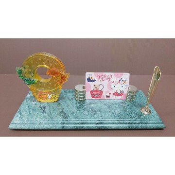 琉璃 前程似錦 大理石 名片座 升遷送禮 退休送禮 榮調賀禮