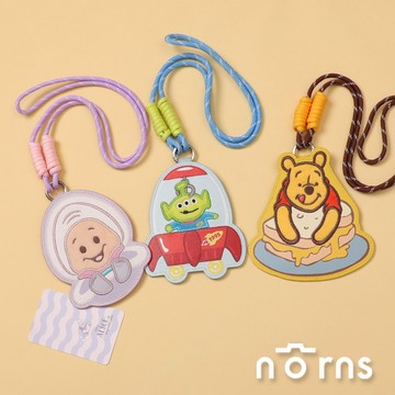 迪士尼造型皮質證件套掛繩組｜Norns Disney 牡蠣寶寶 三眼怪 小熊維尼 票夾