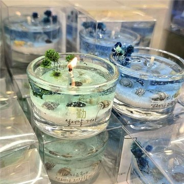 🎯台灣夯貨+快出快達 ✅濟州島海色貝殼海洋香薰蠟燭香氛海島果凍旅遊紀念禮物畢業伴手禮 28E3