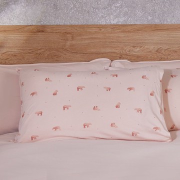 馬來貘印花信封式枕套1入-香檳粉