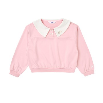 FILA KIDS 女童長袖排汗快乾T恤-復古粉 5TEZ-8420-PK