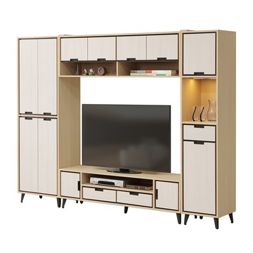 【唯熙傢俱】雷莎原木雙色8.3尺電視櫃