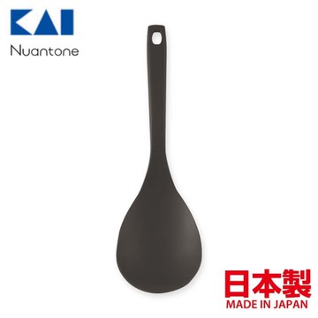 asdfkitty*日本製 貝印 黑色 尼龍大湯匙 湯杓 匙型鍋鏟 拌料杓-可用洗碗機洗-正版商品
