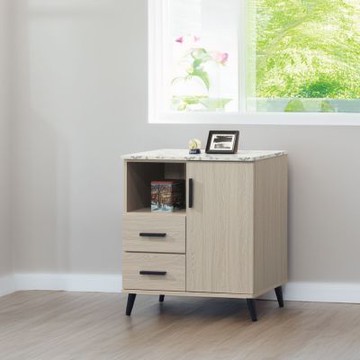 文創集 愛克2.7尺單門二抽低收納櫃/餐櫃(二色可選)-80x40x85-cm免組