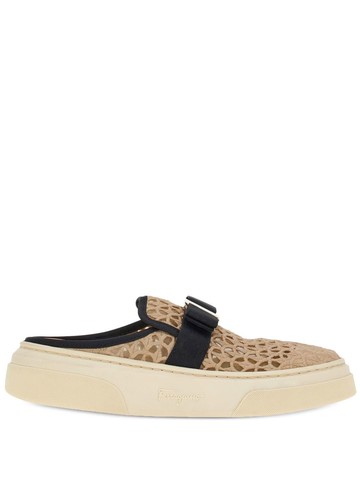 Ferragamo - Vara bow slip-on sneakers - women - Fabric/Elastane/Fabric/Rubber - 7 - Neutrals
