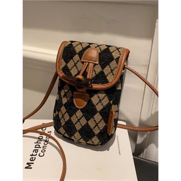 手機包女斜挎2025新款小眾設計韓版菱格時尚百搭女士零錢包單肩包