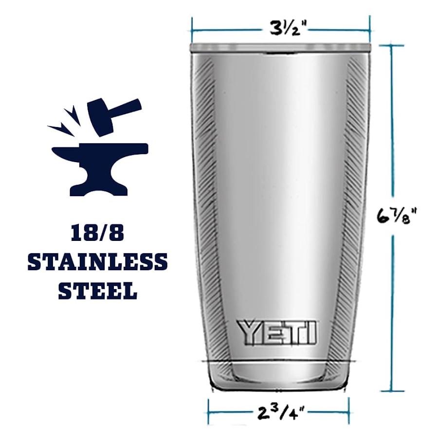 YETI RAMBLER 20 OZ TUMBLER, STAINLESS STEEL, VACUUM INSULATED WITH MAGSLIDER LID, HIGH DESERT CLAY