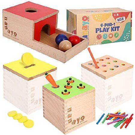 nanayo 4-for-1 Play Kit Includes Object Permanence Box, Montessori