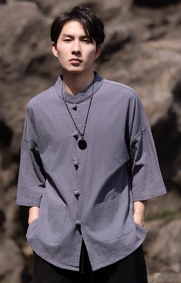 新中式復古 盤扣立領短袖襯衫