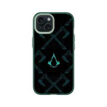 iPhone 15 Clear 憂墨綠 - Assassin's Creed - Valhalla - Dual Axes