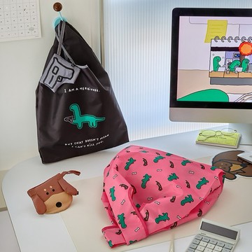 JOGUMAN OFFICE 環保袋(黑色/粉色)
