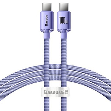 Baseus 倍思 晶耀系列 雙Type-C快充數據線 100W 2m  紫色  1條