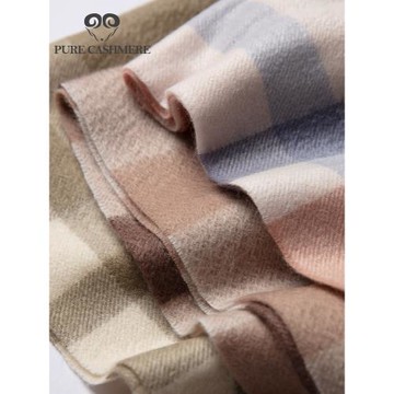 Pure cashmere意單精選 羊絨圍巾高檔格子流蘇女冬季情侶生日禮物