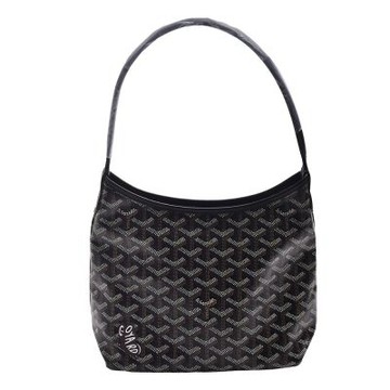 GOYARD 經典 HOBO MINI BAG系列蝴蝶印花防水帆布單肩購物包(迷你-黑色)
