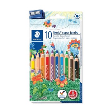 STAEDTLER施德樓 快樂學園JUMBO-超寬六角色鉛筆10色組 MS129 NC10【APP滿額下單10%點數(單一帳號最高5000點)】1/31止